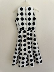 NWT Kate Spade White Polka Dot Satin Fit & Flare Dress Lined Pockets Zip 00