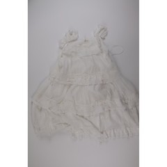 En Creme Womens Dress Mini Tiered Lace Boho White Solid S NWT