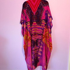 Goddess Caftans by Winlar Sonia Butterfly One Size Maxi Coastal Beach Resort Art