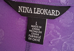 Nina Leonard Women&rsquo;s Scoop Neck Elbow Sleeve Trapeze Dress Amethyst Sz L