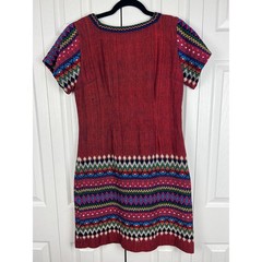Vintage Guatemala Embroidered Dress Boho Folk Ethnic Festival Tunic Medium