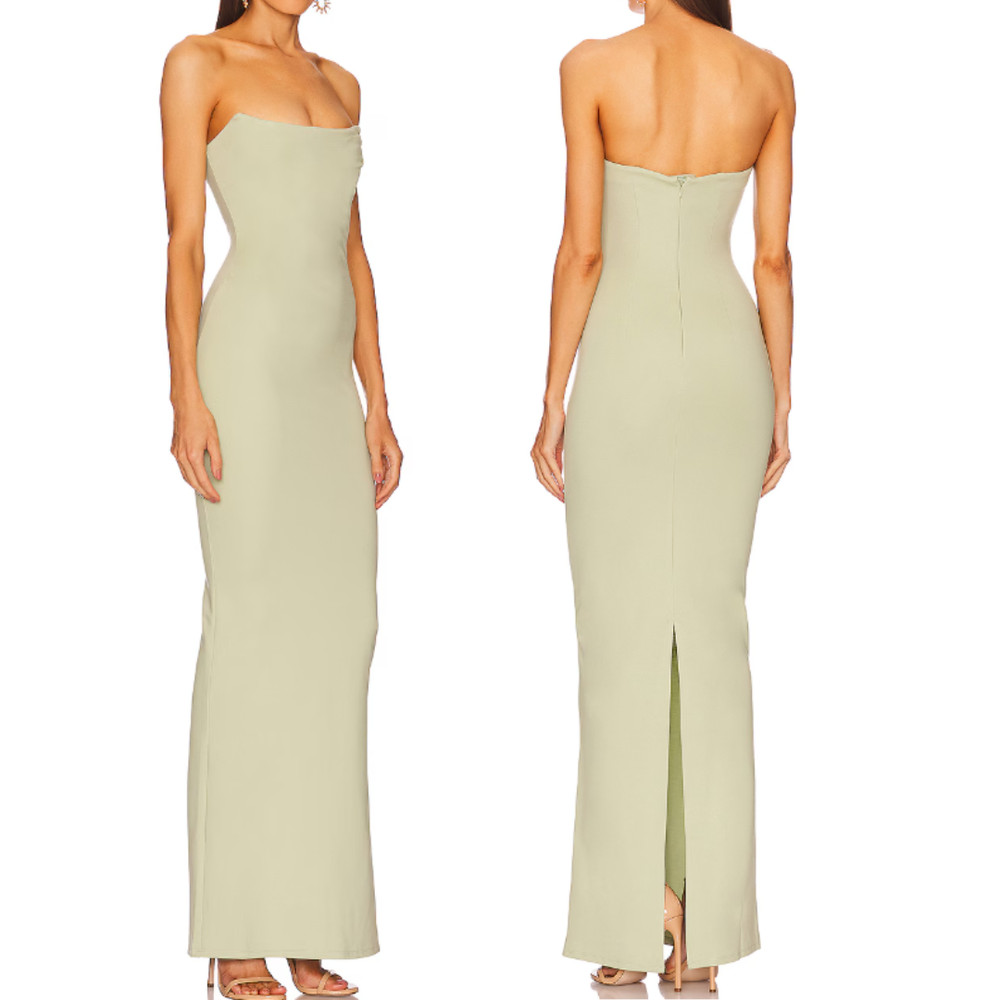 MICHAEL COSTELLO x REVOLVE Briggs Gown in Sage Size Small Boned Mesh Bodice