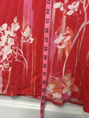 Natori Pink Floral Tunic Midi Dress Size S 100% Rayon Resort Beach Vacation