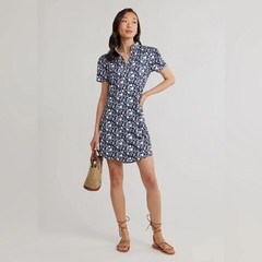 NWT Dudley Stephens Parker Puff Sleeve Dress in Luxe Stretch Midnight Floral