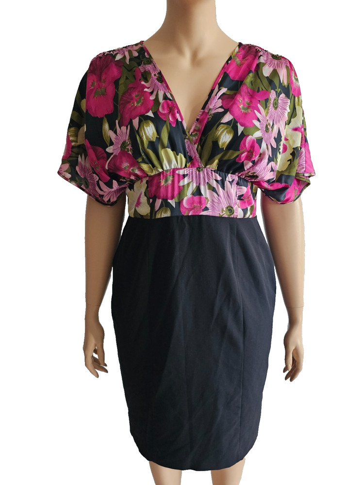 Star by Julien Macdonald size 46 shift dress 2in1 sexy elegant kimono sleeve flowers