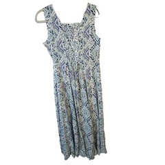 VTG Koret Sleeveless Scoop Neck Dress Women’s Sz S White Blue Green Black NWT
