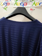 Anne Klein Dress Womens M Blue Maxi Flare Short Sleeve Empire Geometric Lined