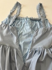 Baby blue corset lace zippered stretchy baby doll dress fairy whimsy size small