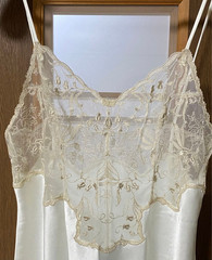 Christian Dior Floral Lase Lingerie White Polyester Nylon New No Tags Size M JP