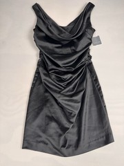 NWT David’s Bridal Sleeveless Stretch Satin Dress Women’s 14 Black Retail $139