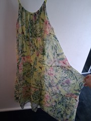 Elena Baldi Floral Airy Silk-Blend Braided Straps Maxi Dress Size Large