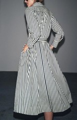 ZARA NEW WOMAN FW25 ZW COLLECTION STRIPED SHIRT DRESS Ecru / Blue SIZE M
