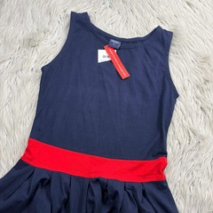 NWT Blue Women&rsquo;s S Navy Striped Hem Fit Flare Dress Nautical Coastal Preppy