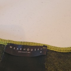 Wearhouse Essential Singer Dress Size Medium Chartreuse Green Black Lagenlook