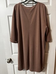 J.Jill Pure Jill Sand-washed Piqué Visit Relaxed Dress Soft Desert Clay Sz Med