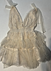 Mable Candice Pearl Embolished Cream Tulie Mini Dress/Bachelorette Dress/SIZE L