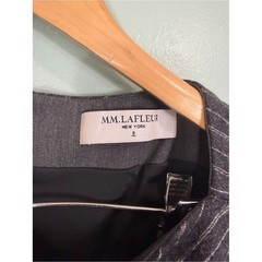 M.M. Lafleur The Cindy Dress Etch Stripe Wool Blend Women Sz 8 Short Sleeve Grey