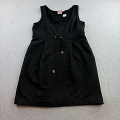 Juicy Couture Dress Womens Large Black Fleece Tank Sundress Drawstring Logo