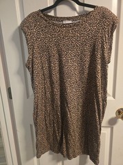 Asos Design Leopard Print Midi Aleeveless Dress, M, with Shilder Pads, Excellent