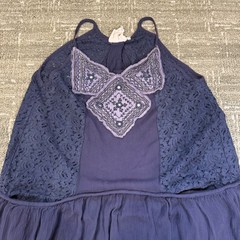 MUCHE ET MUCHETTE Navy Blue Embroidered Tiered Maxi Dress Women