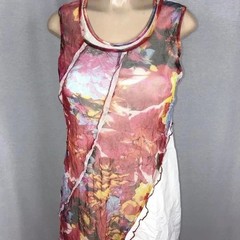 Tango Mango Size Medium Floral Print Multi Color Sleeveless Dress. New With Tags