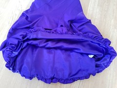 Y2K Monsoon Hitched Bubble Hem Satin Purple Carmel Dress UK 10 S Prom 80s 90s