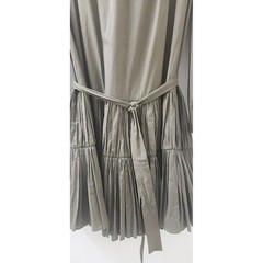 Maje Olive Green Ruffle Tiered Mini Dress Long Sleeve Belted Size 36 US 4 6