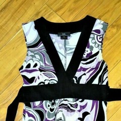 Summer dress womens purple black work career small IZ Buyer
