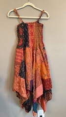 Etc. Patchwork Dress Multi-color Asymmetrical Boho Hippie Fairy Festival Artsy
