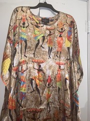 Goddess , Winlar long kaftan women satin dress one size Multi Colors