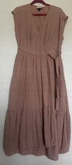Universal Thread Midi Dress Tiered Wrap 💯% Cotton S Blush Nude Pink Boho