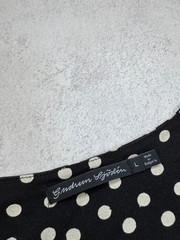 Gudrun Sjödén Black Polka Dot Lyocell Dress Lagenlook Pockets Size L XL