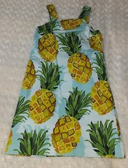 Trink Turk Yellow Blue Green Pineapple Shift Dress Adjustable Textured Pockets