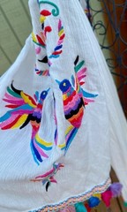 Judith March Off Shoulder Embroidered Dress Tunic Lined Sz M Colorful Birds New