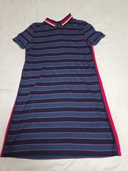 Lacoste Polo Dress Womens Pique Stripe Short Sleeve Tunic Golf Tennis Mini FR 40