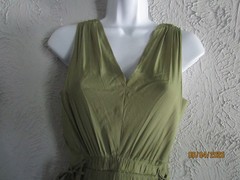 Tahari nwt sz XS/TP forest green satin midi dress satin tasseled straps at waist