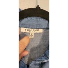 Speed Limit Cotton Chambray Button Shirt Dress Women&rsquo;s Small Belted Pockets