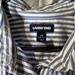 Land&rsquo;s End Long Sleeve Striped Ombre Tie Dye button Down Shirt Dress 2X