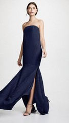 Solace London Rhine Dress Navy Size 12 Asymmetrical Hem Pleated Textured – New