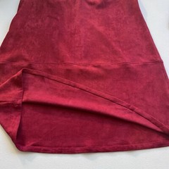 Sugar Lips Studded Mini Western Shift Faux Microsuede Dress Large Red Burgundy