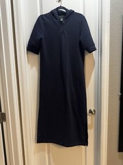 Lauren Ralph Lauren Navy Blue Maxi Sweatshirt Hoodie Dress Large Length 52”