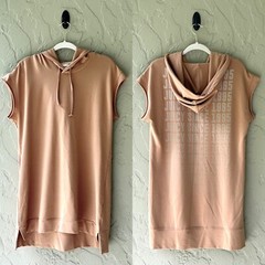 Juicy Couture Women Large Brown Since 1995 Terry Short Sleeve Hoodie Dress NWOT