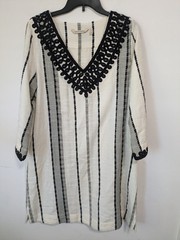 Soft Surroundings Boho Beachy Dress Sz M Embroidered Cottagecore Comfort Summer