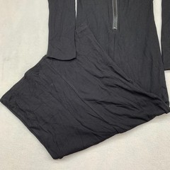 Enstyle Boutique Bodycon Sweater Dress Womens M Black Ribbed Keyhole Zip Front