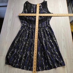 Anthropologie Silence + Noise Silk Dress 2 Black Iris Blue Keyhole Open Back