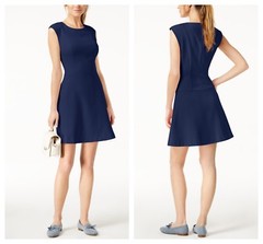MAISON JULES CREW NICKLINE CAP SLEEVE FIT & FLARE MINI DRESS Sz 8 NWT $ 80