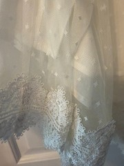 POL sheer overlay embroidered white dress. Slip dress. 3/4 bell sleeves. Large