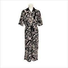 Topshop Black and Tan Waist Tie MIDI Shirtdress size US 6 UK 10 EUR 38