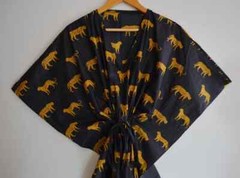 Indian Vintage 100% Cotton Long Beach Maxi Kaftan Dress One Size Caftan Kimono