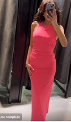 ZARA NEW WOMAN SS24 PINK OPEN-BACK MIDI DRESS REF:3152/343 SALE